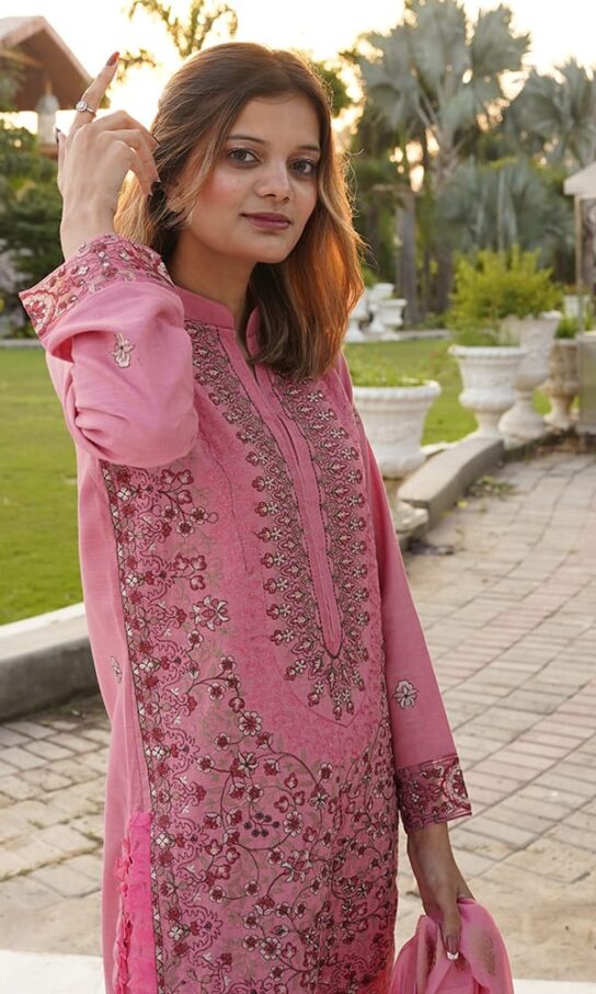 Turkish Rose Khaddar Embroidered