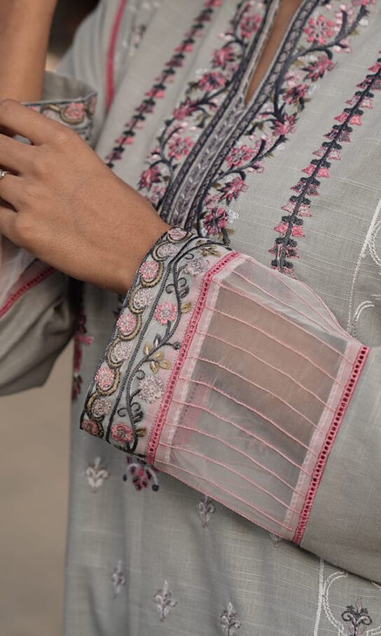 Allure Grey Khaddar Embroidered